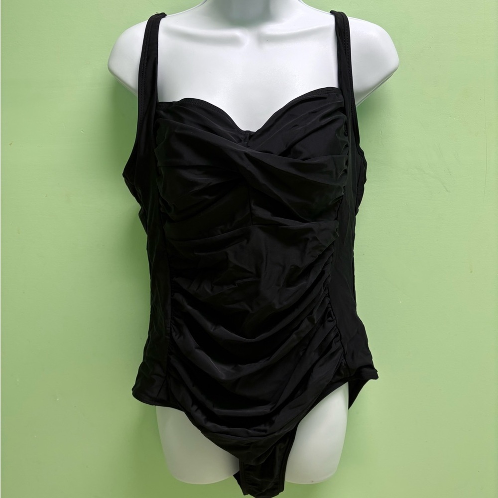 Elegant Black One-Piece Swimsuit #P143